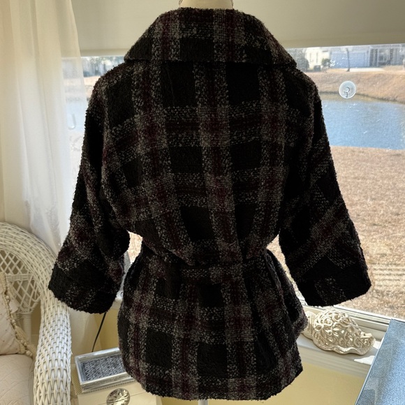 Linea Domani wool blend wrap coat jacket - Picture 8 of 16